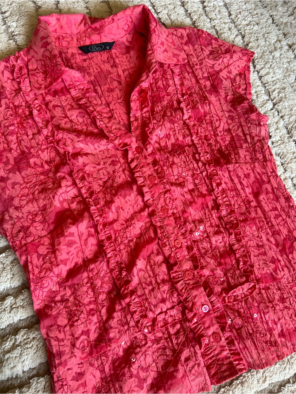 Y2K Sequin Embroidered Top